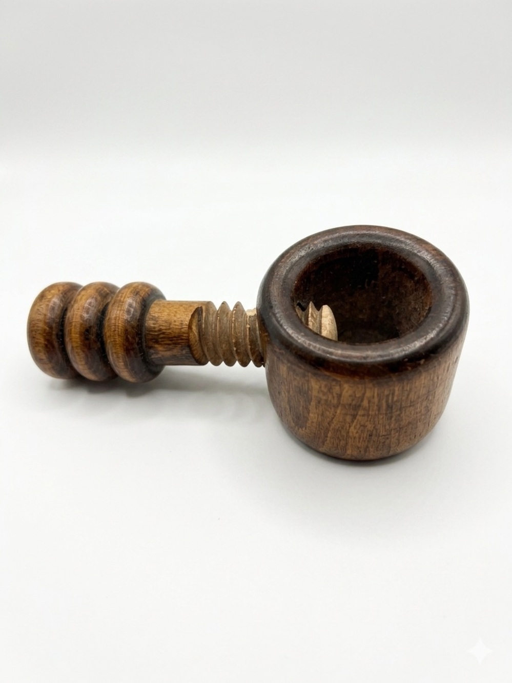 Vintage Turned Wood Screw Nutcracker Kitchen Tool